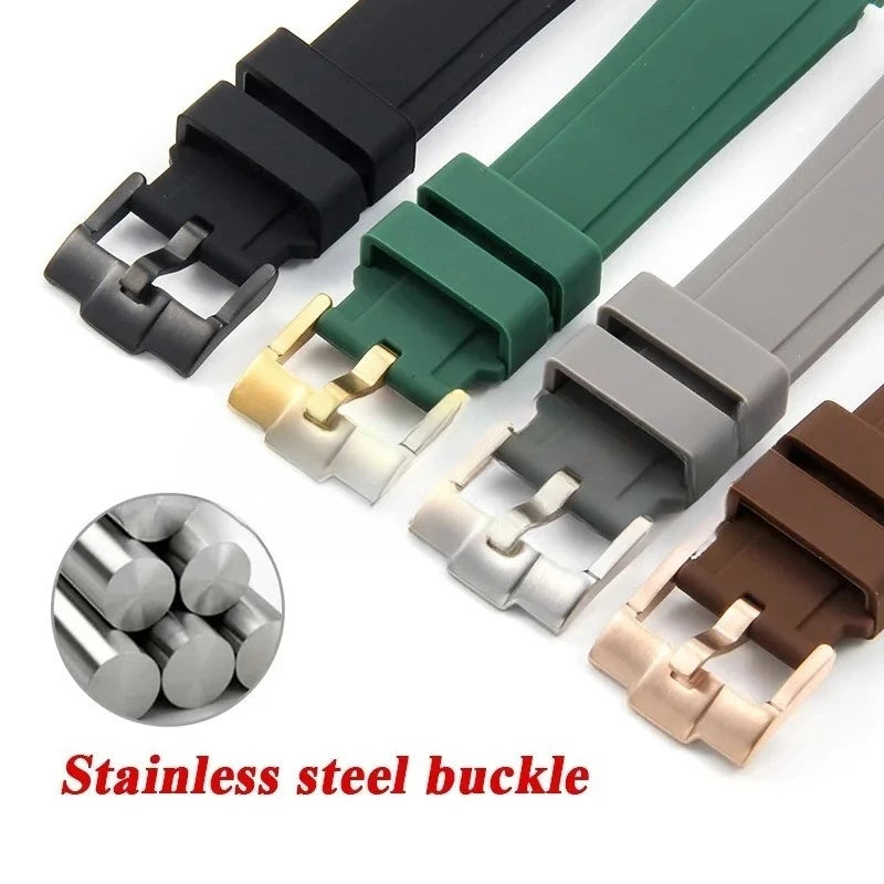 Versatile 20mm & 22mm Soft Rubber Watchband for Most Traditional Watches