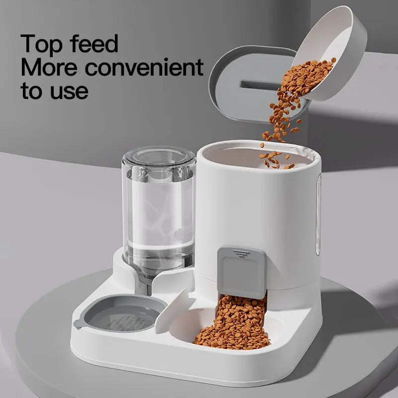 Large-Capacity Auto Gravity Cat Water Dispenser & Feeder