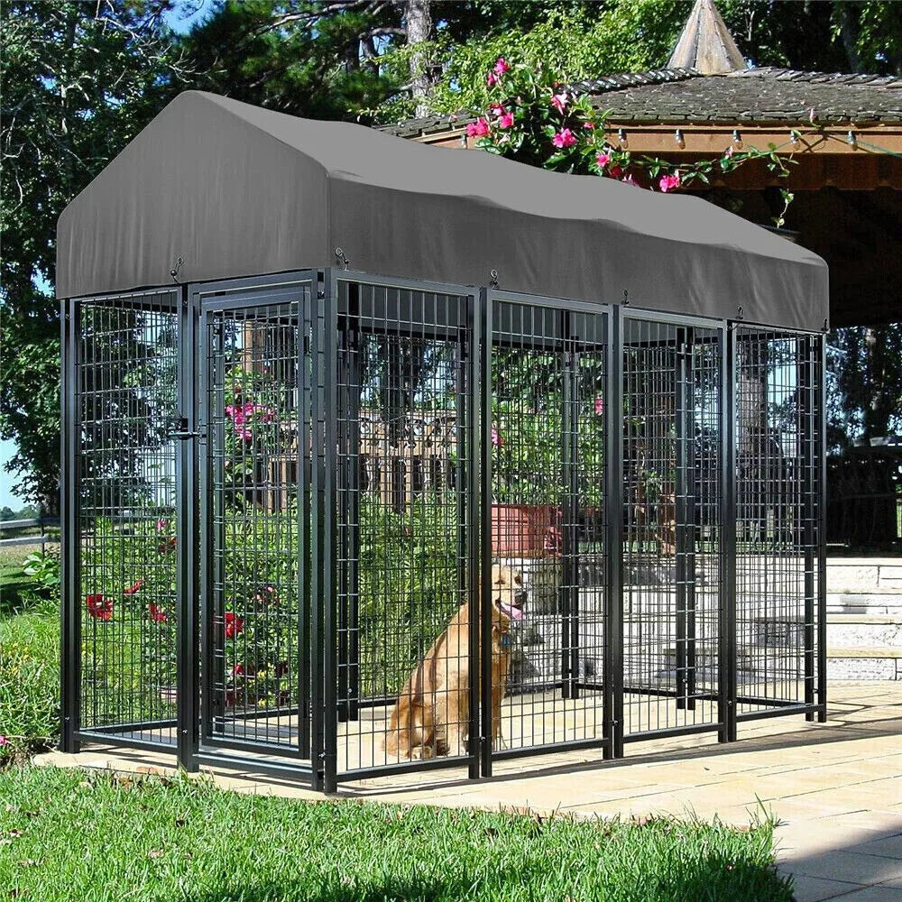 Heavy Duty Metal Dog Kennel with Waterproof Cover - Ultimate Pet Playpen