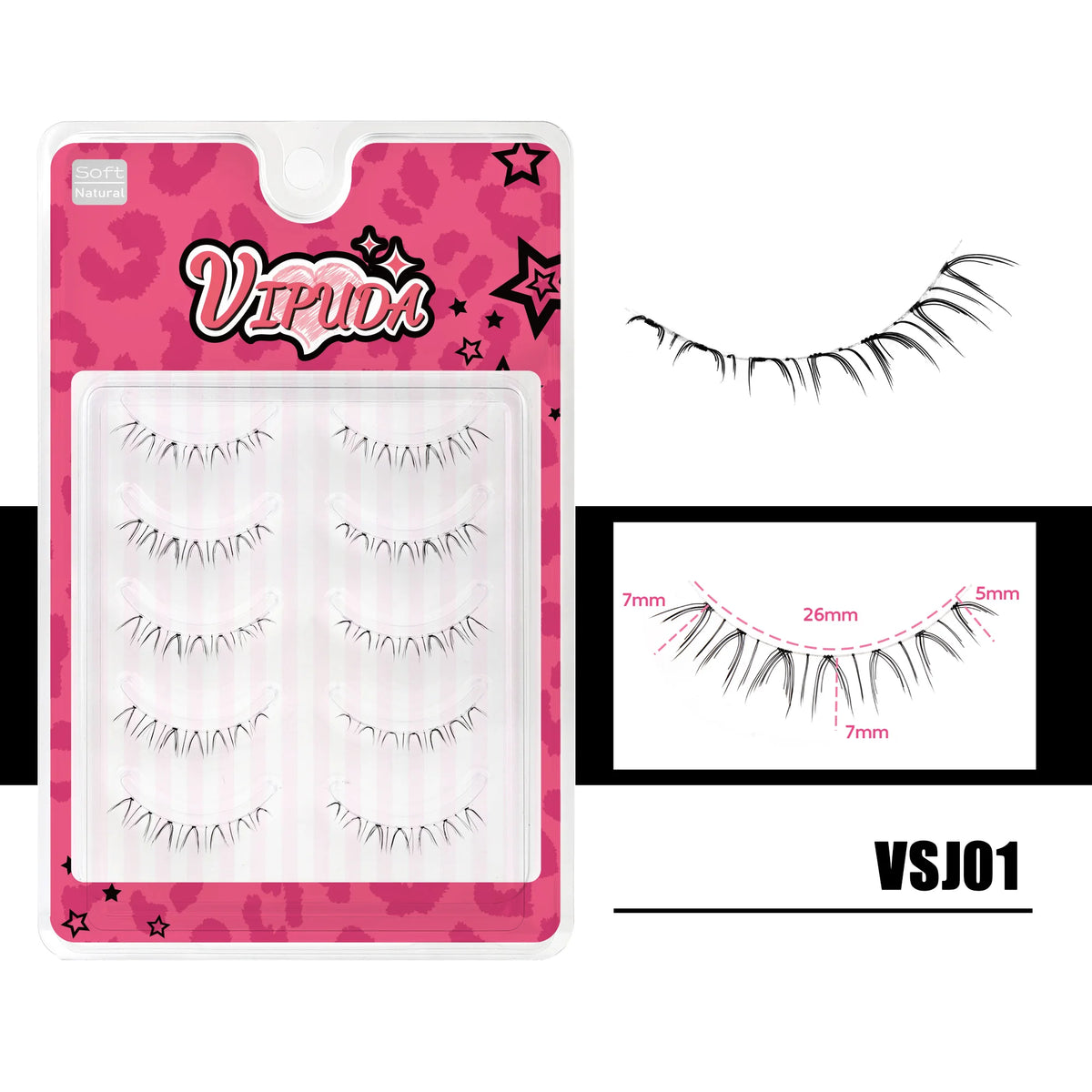 10 Pairs Manga Lower Eyelashes - Wispy Under Eye Lashes for Cosplay