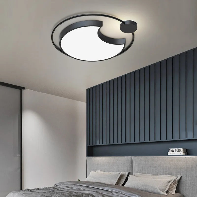 Modern Ultra-Thin Iron LED Ceiling Light for Living Spaces