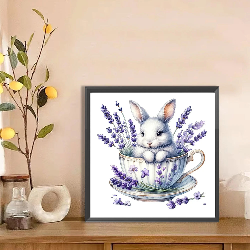 5D DIY Round Diamond Painting Kit - Rabbit and Floral Designs