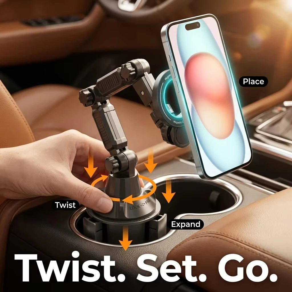 360° Rotatable Car Cup Phone Holder with Super Strong Suction