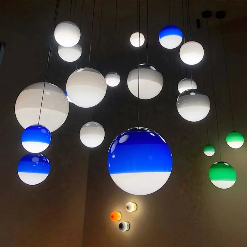 Modern Gradient Glass Ball Pendant Light for Home Decor