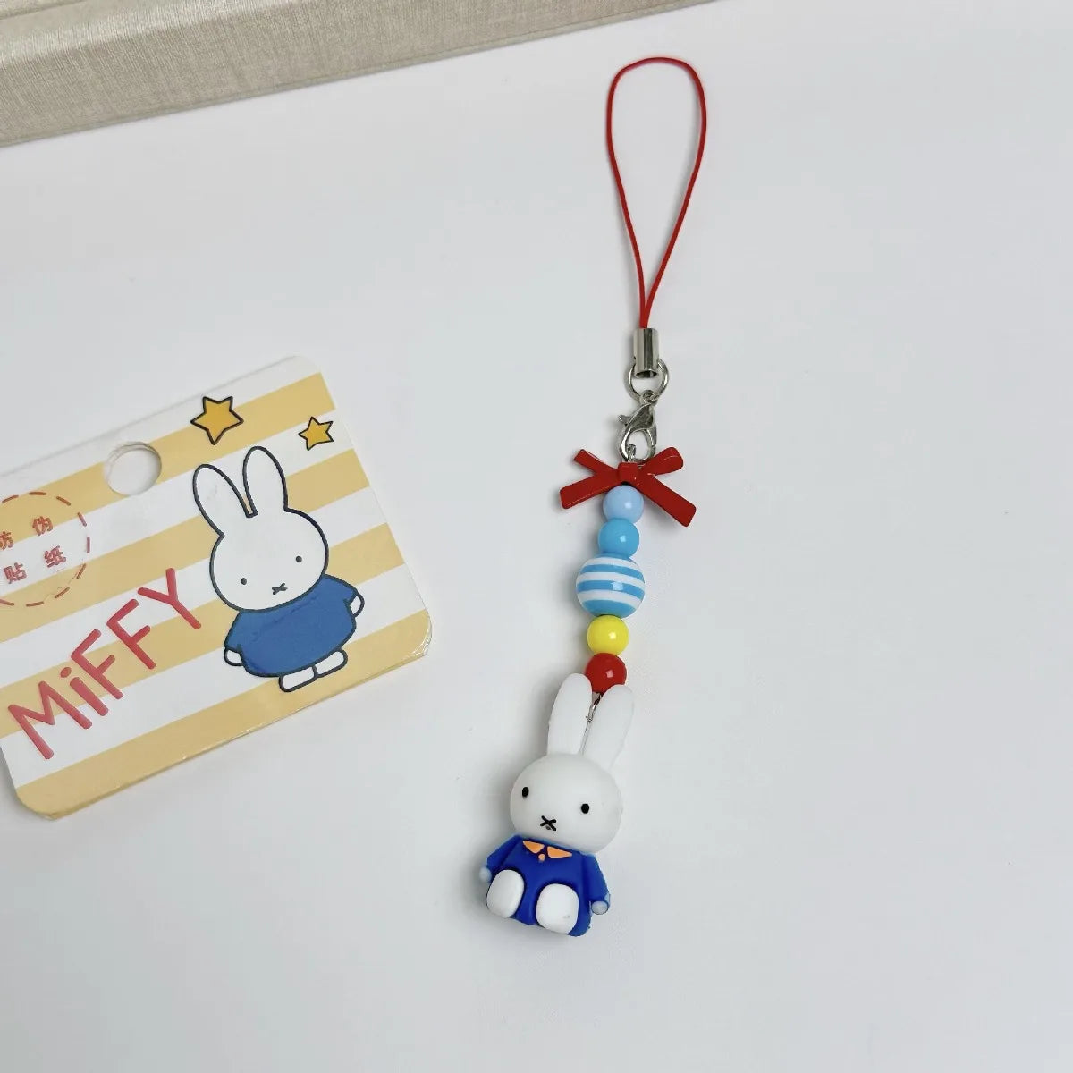 Kawaii Miffy Keychain - Cute Cartoon Rabbit with Bow for Girls
