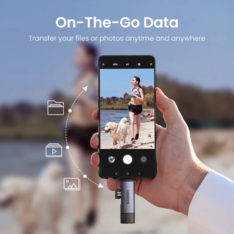 UGREEN USB 3.0 & Type-C SD/TF Card Reader - 5Gbps, 2TB Support