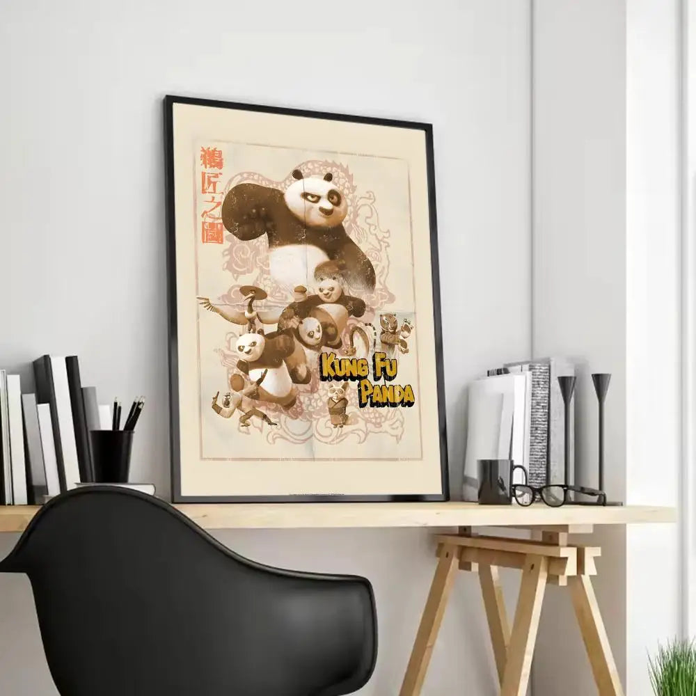 Kung Fu Panda Anime Poster - Waterproof Art for Home & Bar Decor