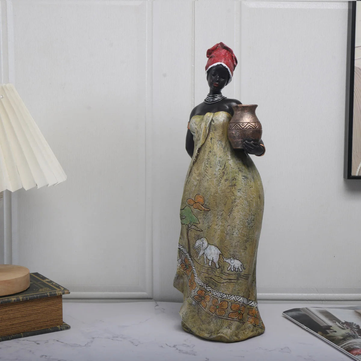 Exquisite Vintage African Tribal Woman Figurine - Unique Home Decor