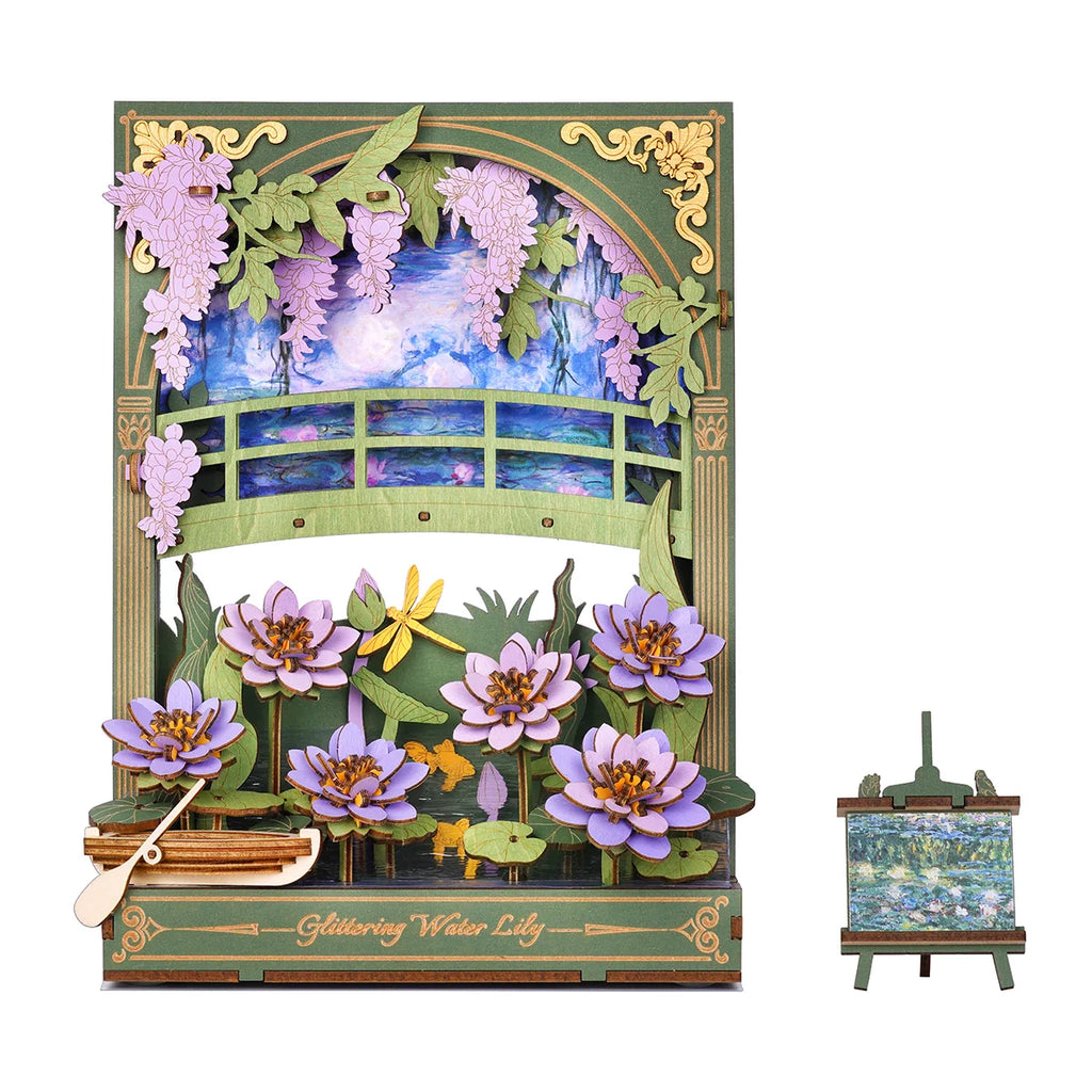 ROWOOD LED Wooden Flower Puzzle Kit - 3D Art for Home Decor