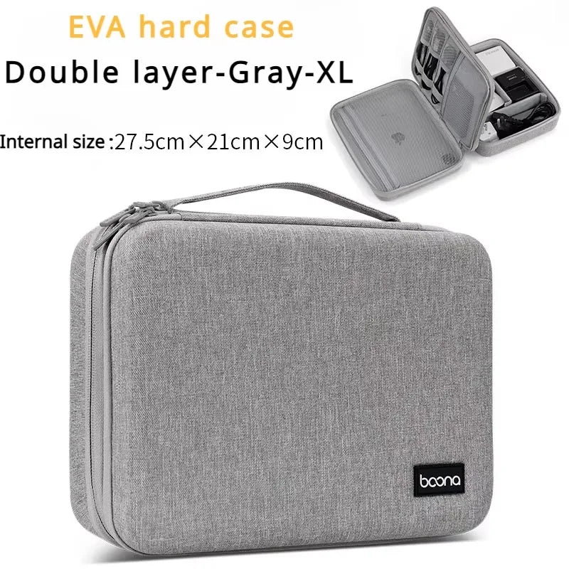 Hard Shell Digital Storage Bag for Travel Power Bank & Cables