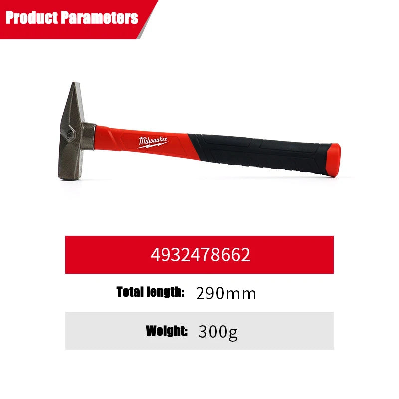 Milwaukee Fiberglass Ball Peen Hammer with Anti-Vibration Grip
