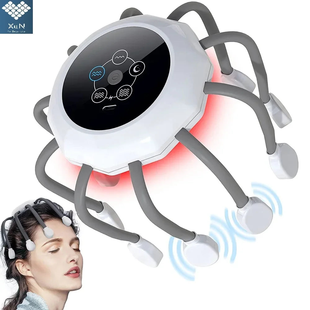 Electric Scalp Massager & Red Light Therapy for Stress Relief