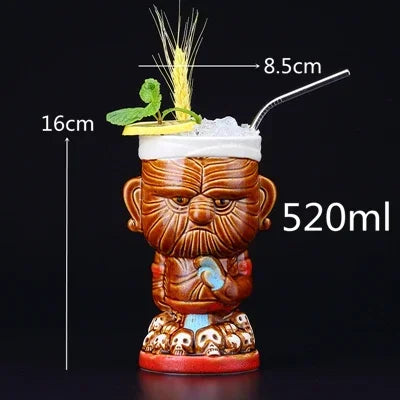 Colorful 450ml Hawaii Tiki Mug - Perfect for Cocktails & Beverages