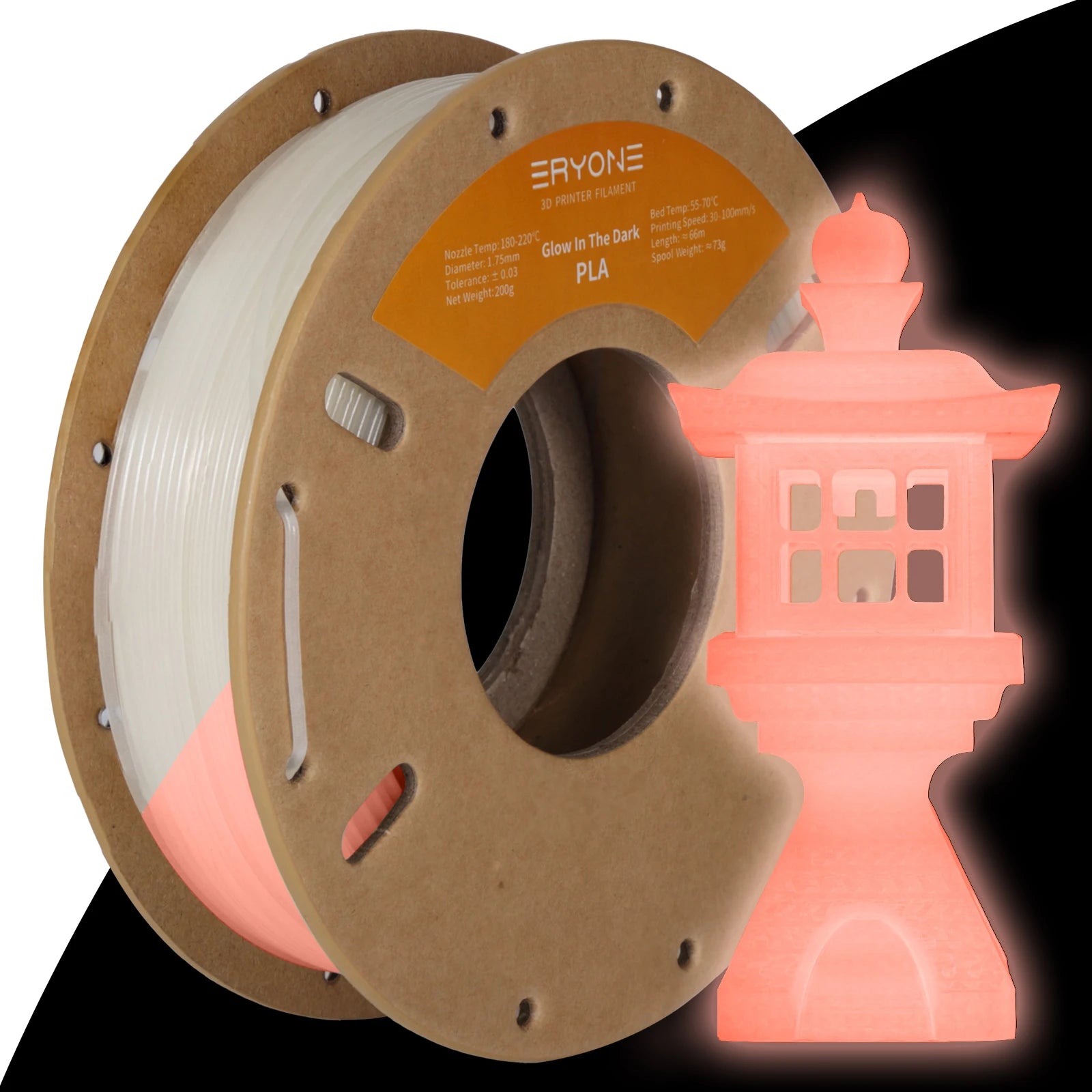 Eryone Glow In The Dark PLA Filament - 200g for 3D Printing