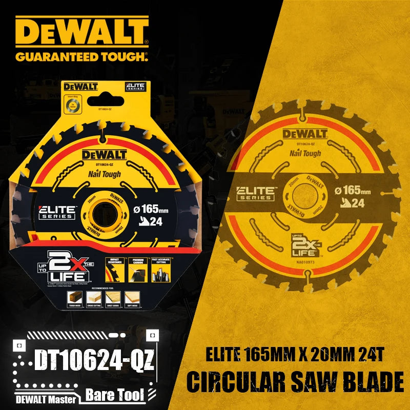 DEWALT Elite Circular Saw Blade 165mm - Choose 24T or 40T