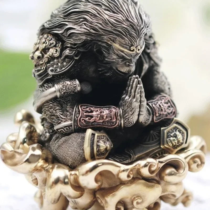 Handmade Brass Monkey Desktop Decoration - Unique Wukong Ornaments