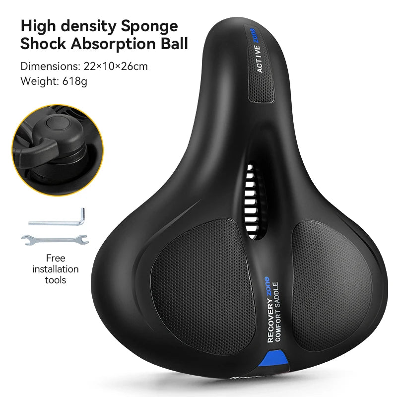 ROCKBROS Comfortable MTB Bicycle Saddle - Shock Absorption Cushion