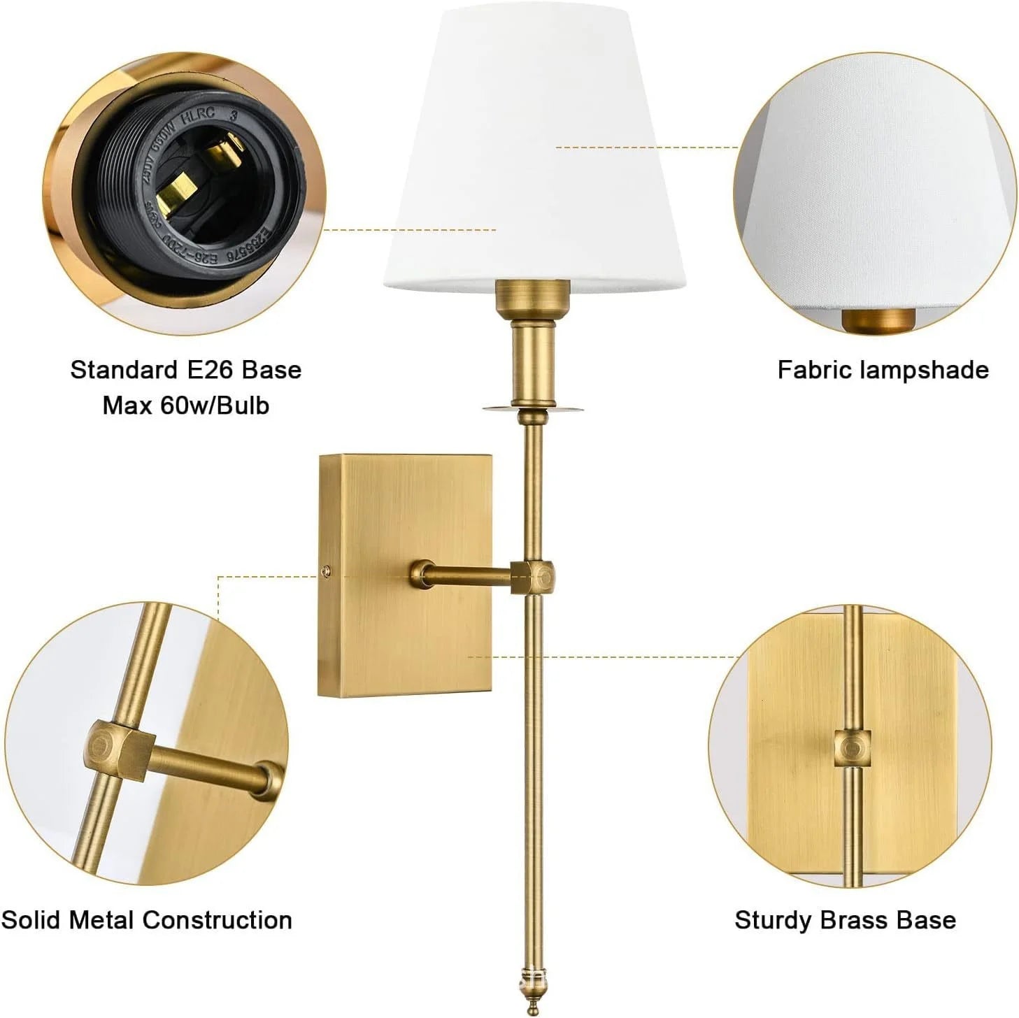 Modern Gold LED Wall Sconce for Bedroom & Home Decor