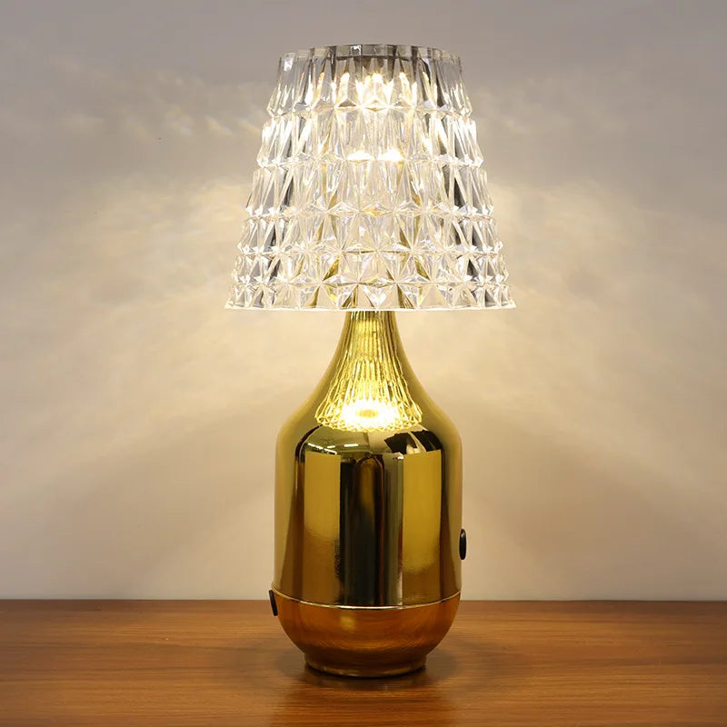 Adjustable Brightness Metal Base Acrylic Table Lamp - Modern Design