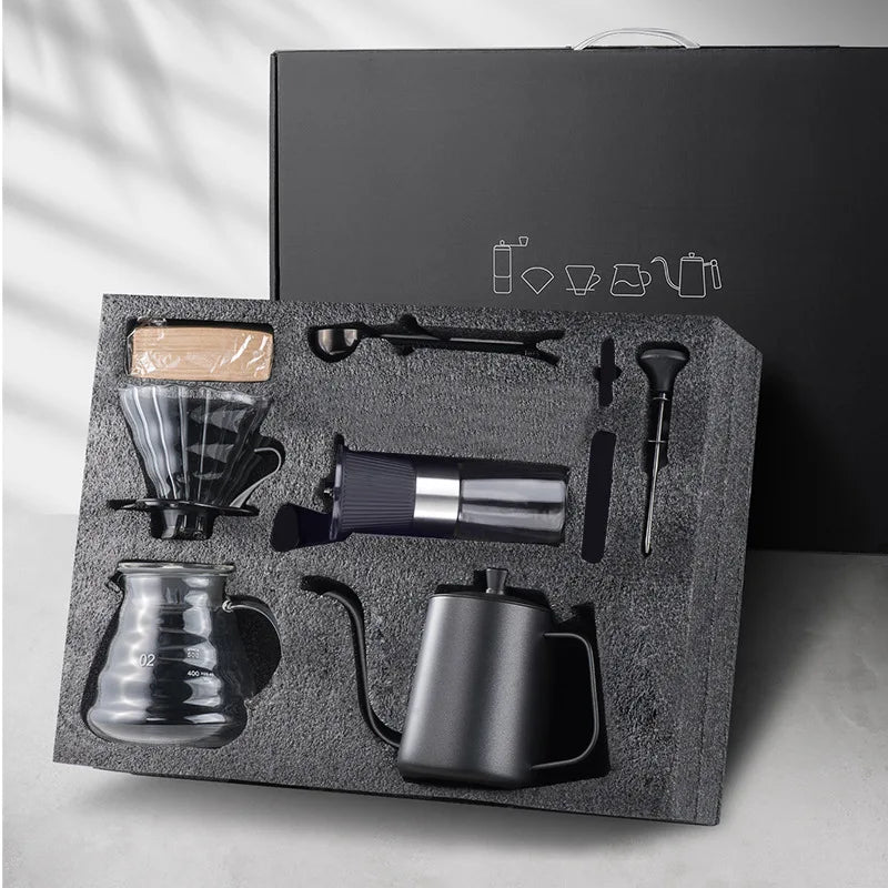 Portable Outdoor Hand Brewed Coffee Set with Grinder