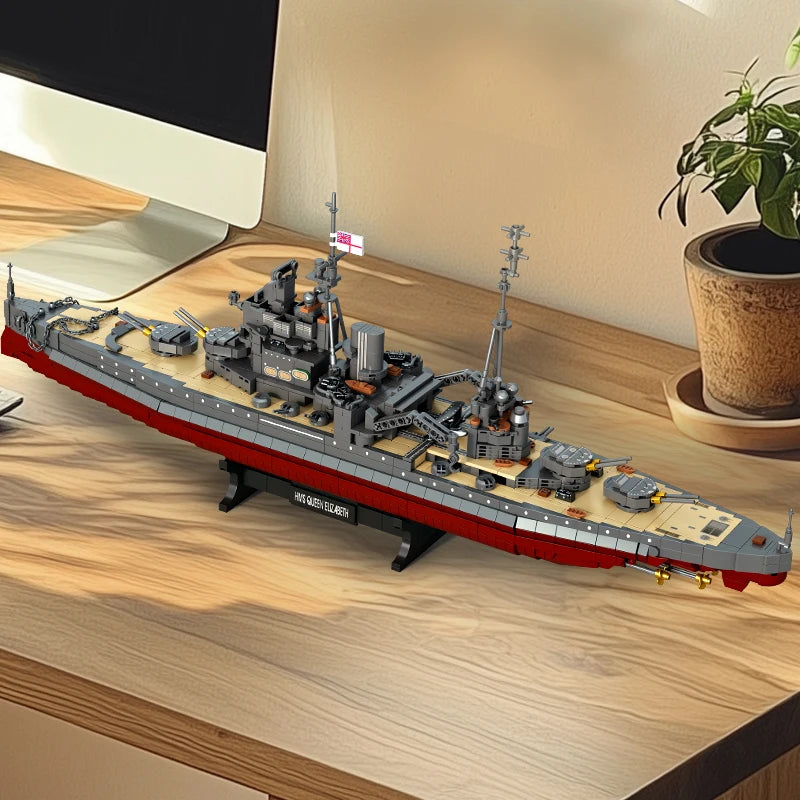 2277PCS WWII Battleship Building Blocks Set for Kids - Elizabeth Class