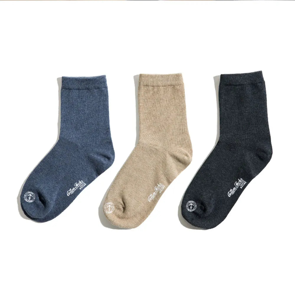 Maden Men's Mid-Calf Printed Socks - 3 Pairs, Breathable & Non-Slip