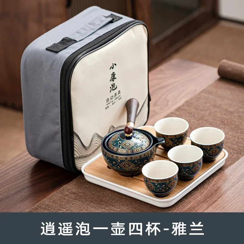 Portable Sand Ceramic Kung Fu Tea Set - Perfect for Gifting