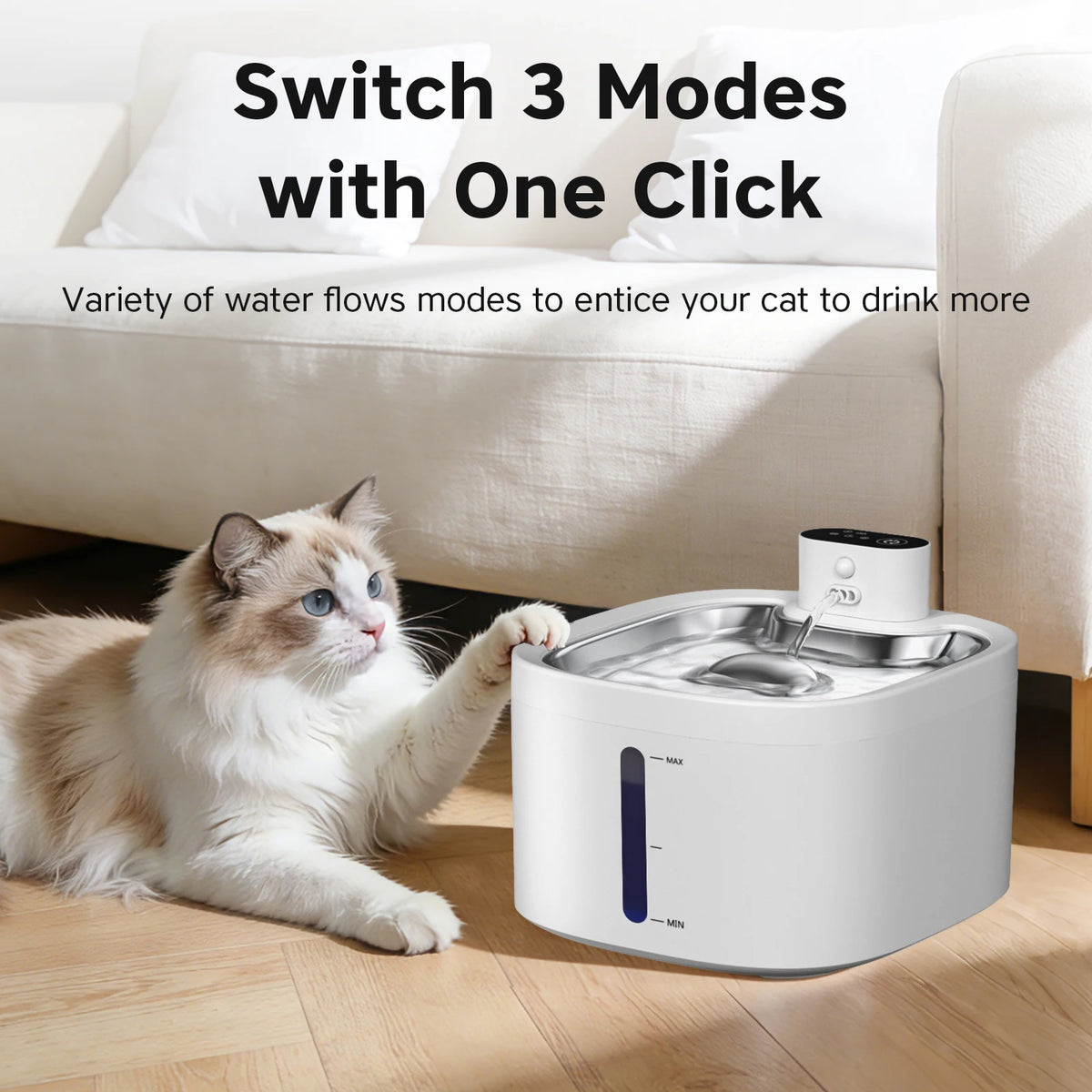 LABEKA Wireless Cat Water Fountain - 3.5L with Long-Lasting Battery