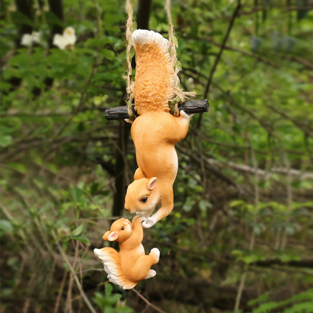 Whimsical Climbing Squirrel Resin Figurine for Garden Décor