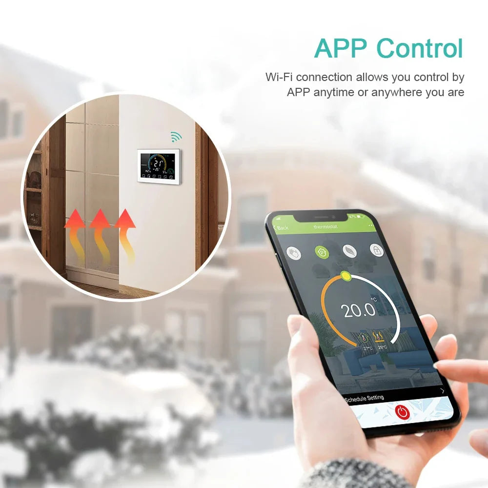 Tuya Smart Wi-Fi Thermostat with Colorful LCD Touch Control