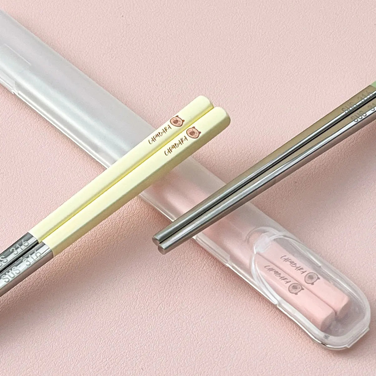 Cute Capybara Stainless Steel Chopsticks - Portable & Non-Slip