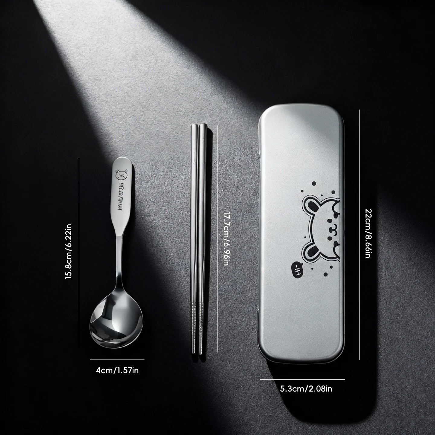 3-Piece Portable Stainless Steel Flatware Set for Kids & Outdoor Dining