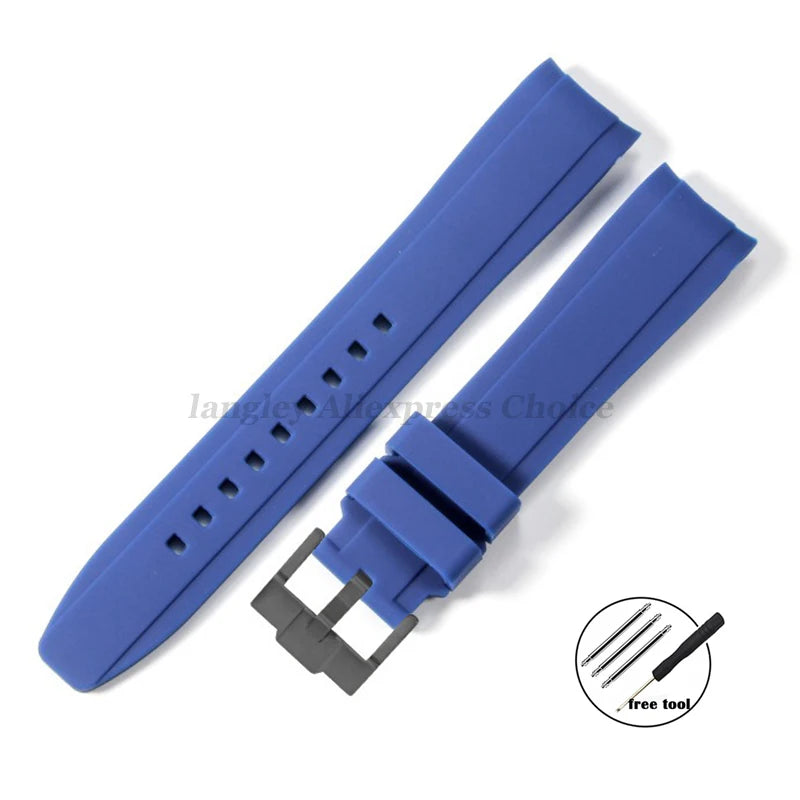 Versatile 20mm & 22mm Soft Rubber Watchband for Most Traditional Watches