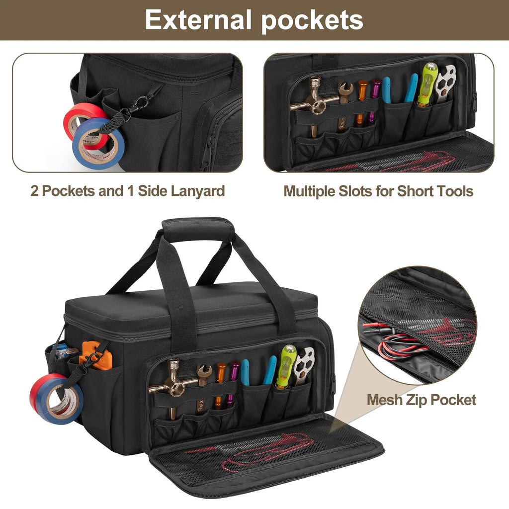 14 Inch Heavy Duty Multi-Purpose Tool Bag with Non-Slip Base