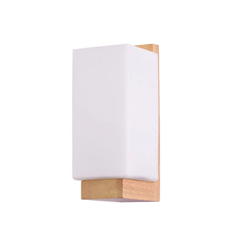 Elegant Nordic LED Wall Lamp with Solid Wood Base for Modern Interiors