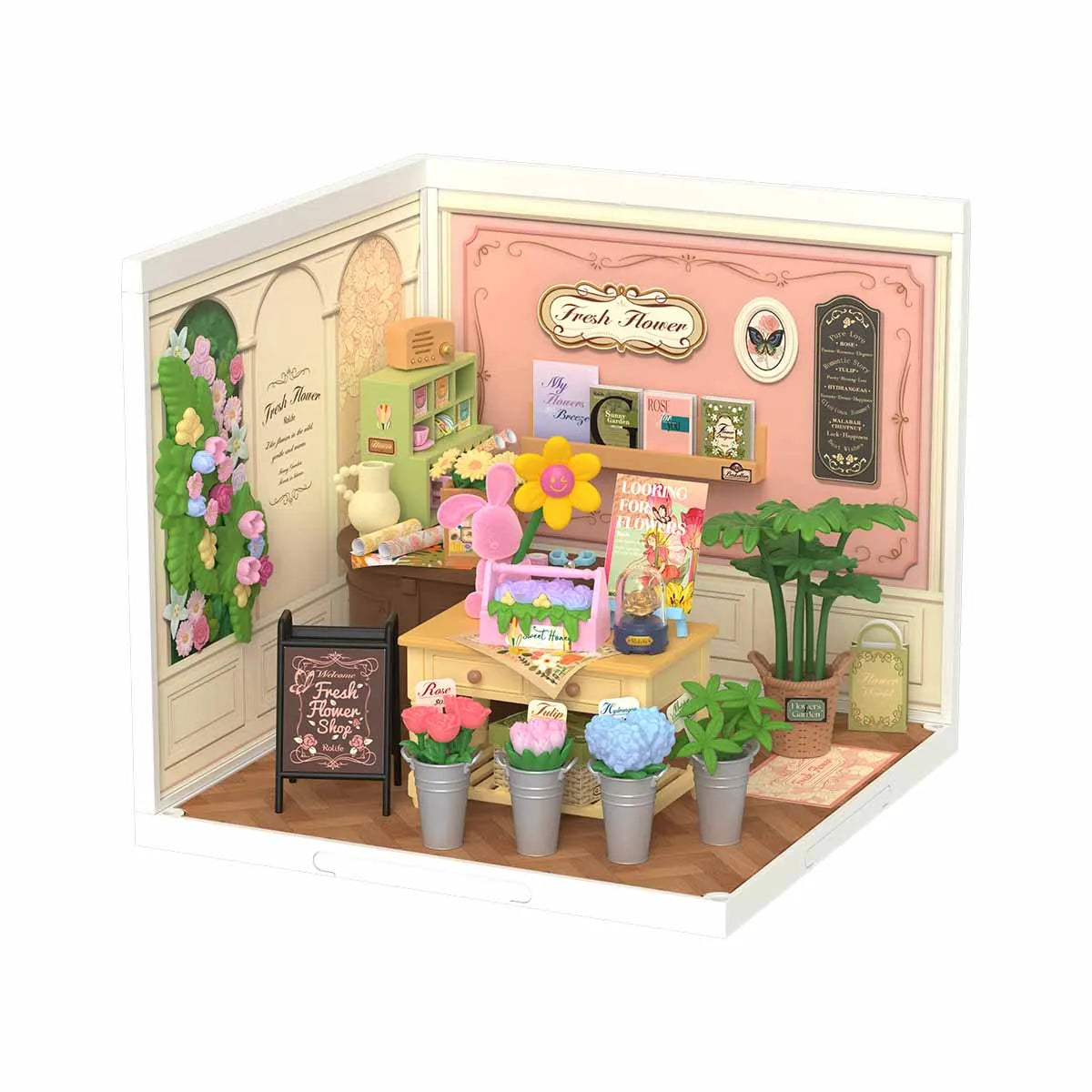 Robotime 3D Puzzle Miniature Pink Bedroom DIY Model Kit
