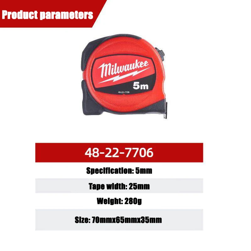 Milwaukee Slimline 5m & 8m Tape Measures - Durable & Compact Measuring Tool