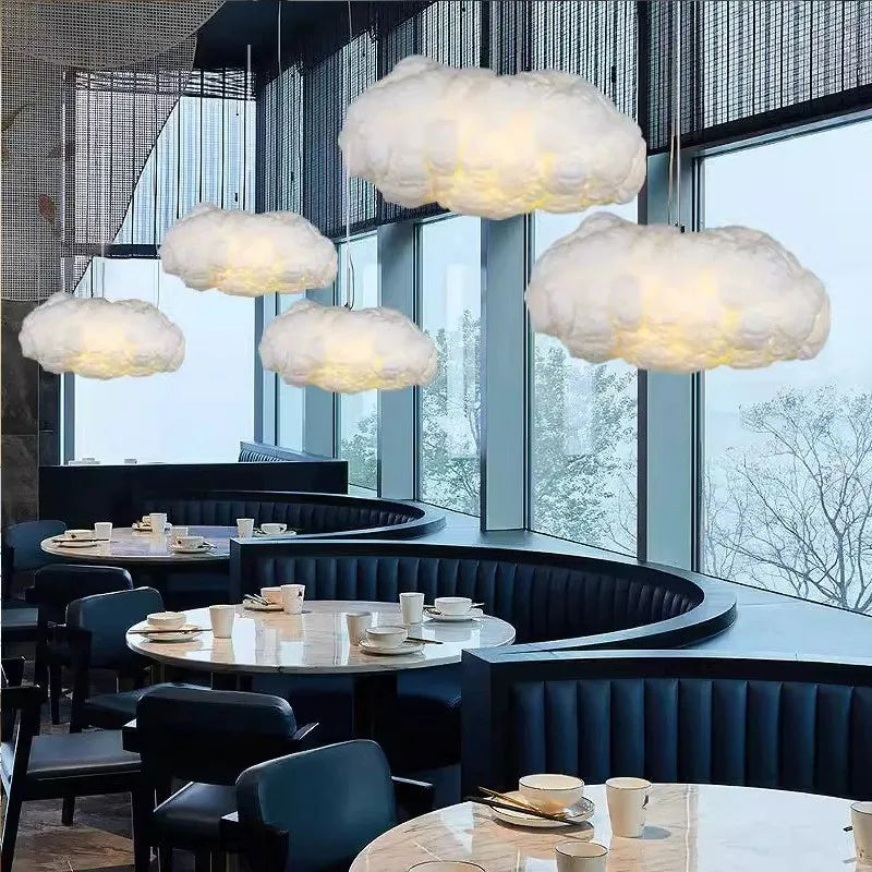 Nordic Cloud Pendant Light - Colorful LED Chandelier for Kids' Room