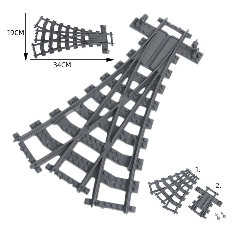 MOC City Train Tracks - Flexible Building Block Railway Set