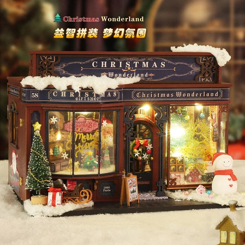 Enchanting DIY Christmas Wonderland Miniature Kit - Handcrafted 3D Model