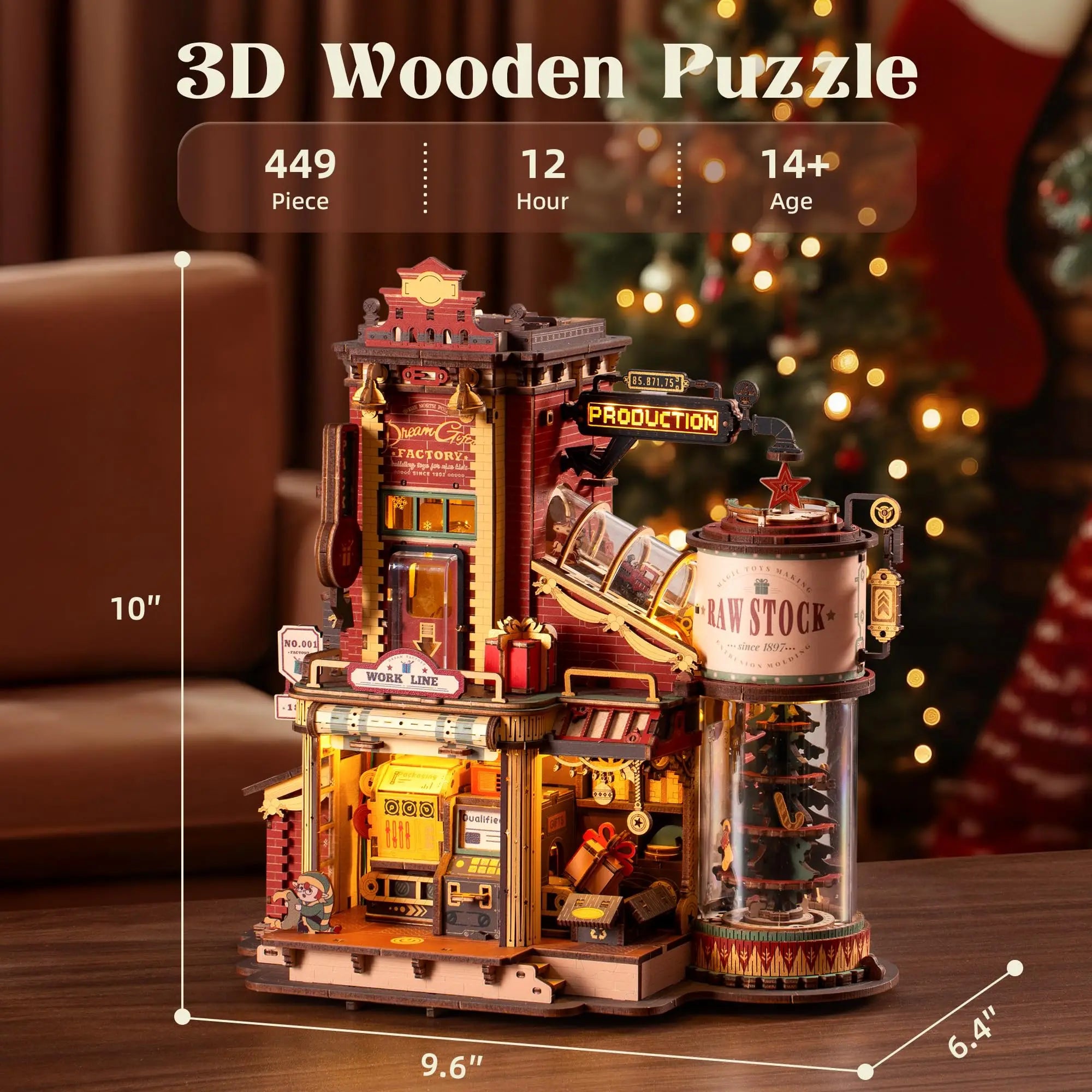 Robotime Rokr Dream Gift Factory 3D Wooden Puzzle with Light & Music