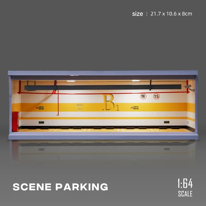 Vibrant LED Garage Scene Model 1:64 for Collector's Displays