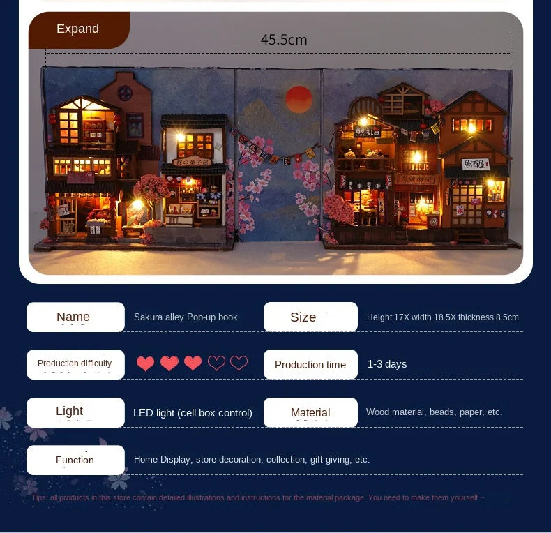 Charming DIY Miniature Wooden Book Nook Model Kit for Creativity