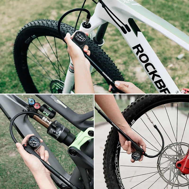ROCKBROS 300 PSI High-Pressure Bicycle Pump for Quick Inflation