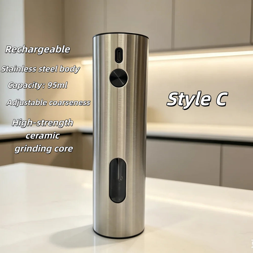 Rechargeable Electric Salt & Pepper Grinder Set - USB Charging, Adjustable Coarseness