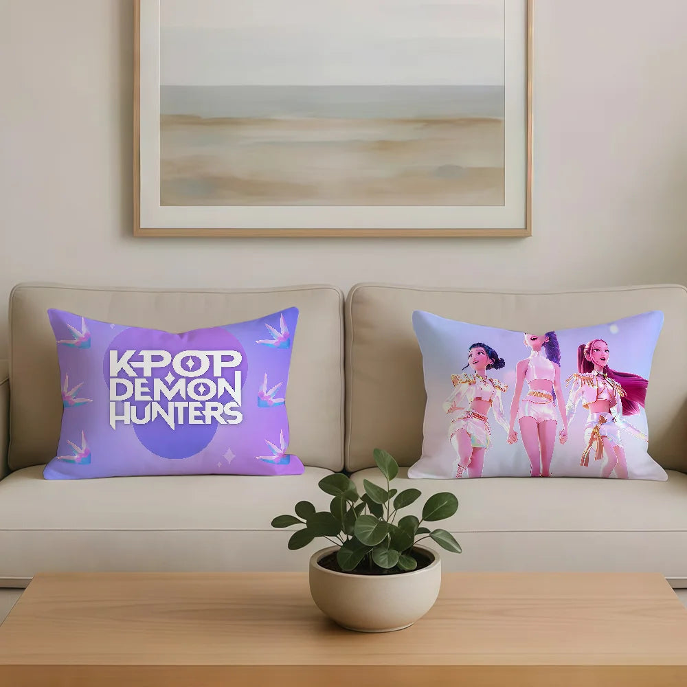 K-KPop D-Demon H-Hunters-ES Double-Sided Pillow Cover - Cozy Decorative Accent