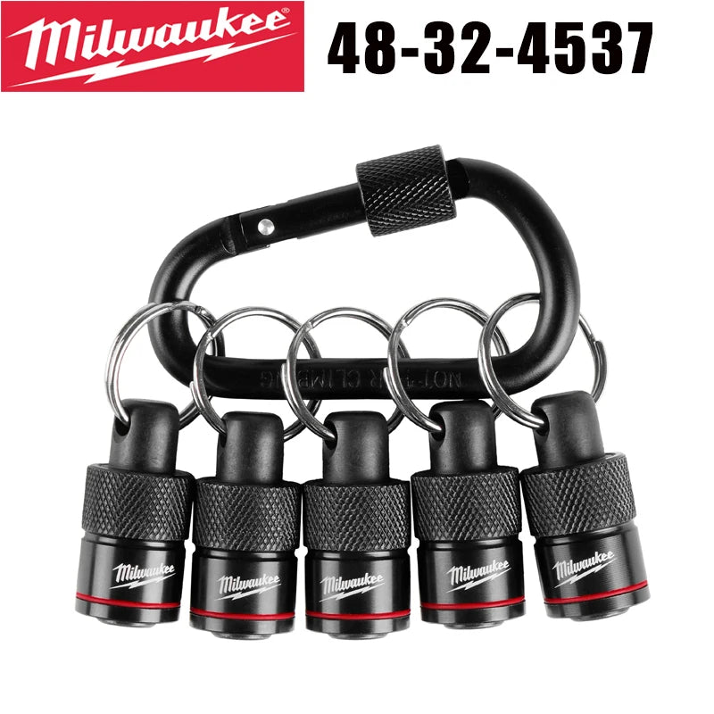 Milwaukee 5-Piece Portable Bit Holder Keychain Set with Carabiner