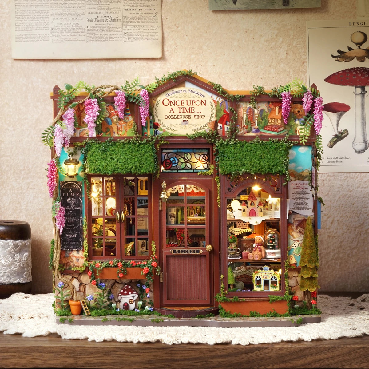 DIY Fairy-Tale Wonderhouse Wooden Miniature Dollhouse Kit with Furniture
