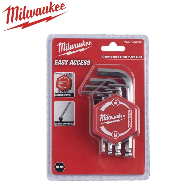 Milwaukee 9-Piece L-Shaped Hex Key Wrench Set - Compact & Versatile
