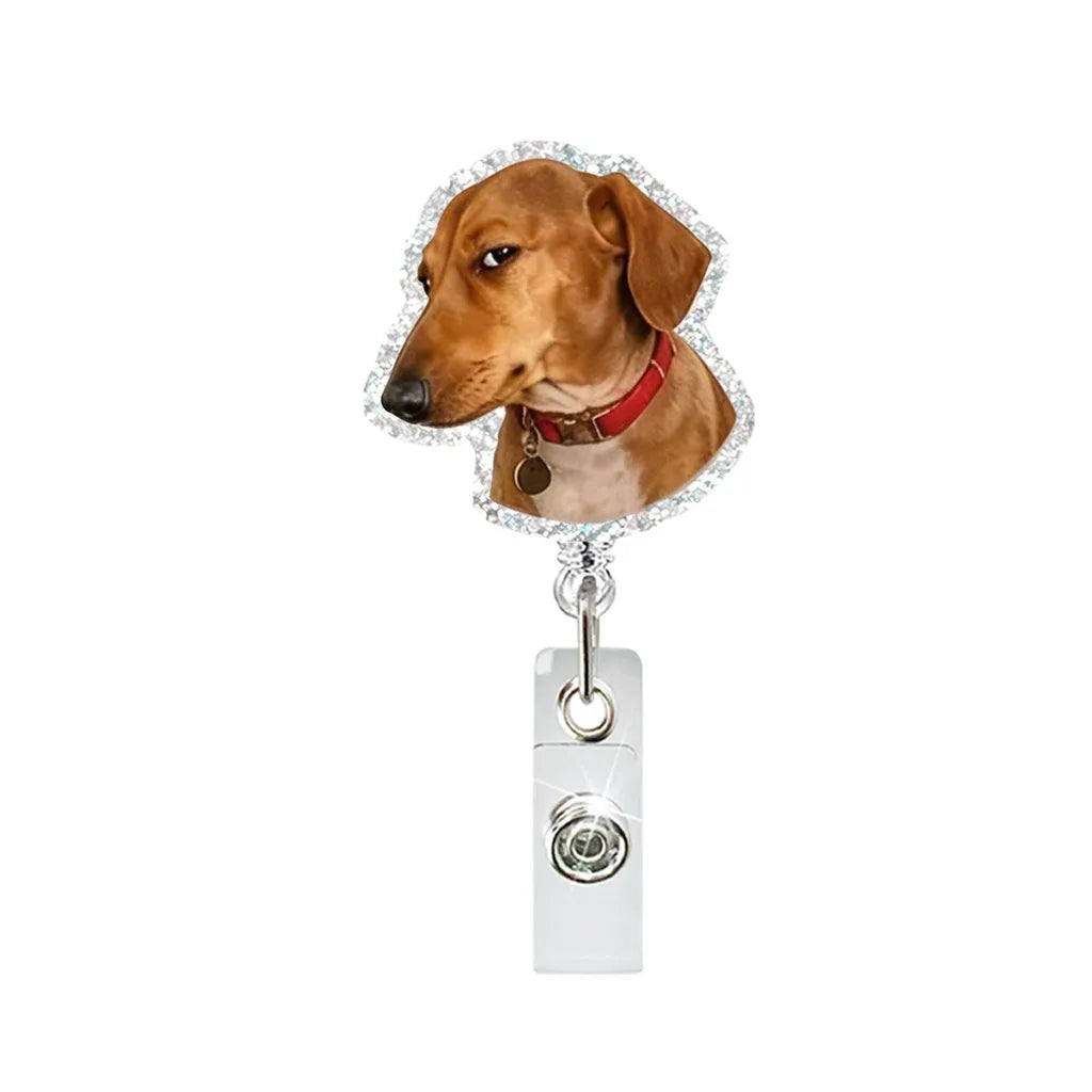 Funny Dog Pattern Retractable Badge Reel Clip for ID Cards
